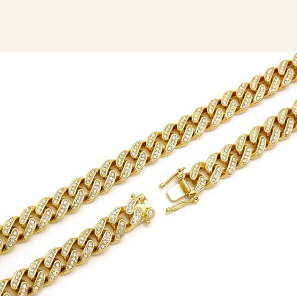 Hip Hop Iced Out Gold plated Quavo 12mm 18" & 20" - Picture 4 of 4